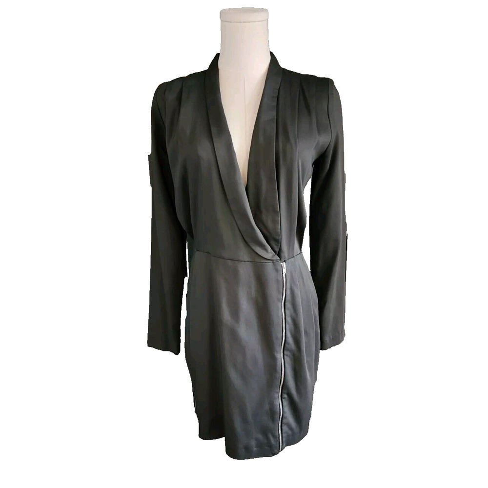 Whyred Mini Blazer Dress Womens Size 34 Long Sleeve Zipper Skirt